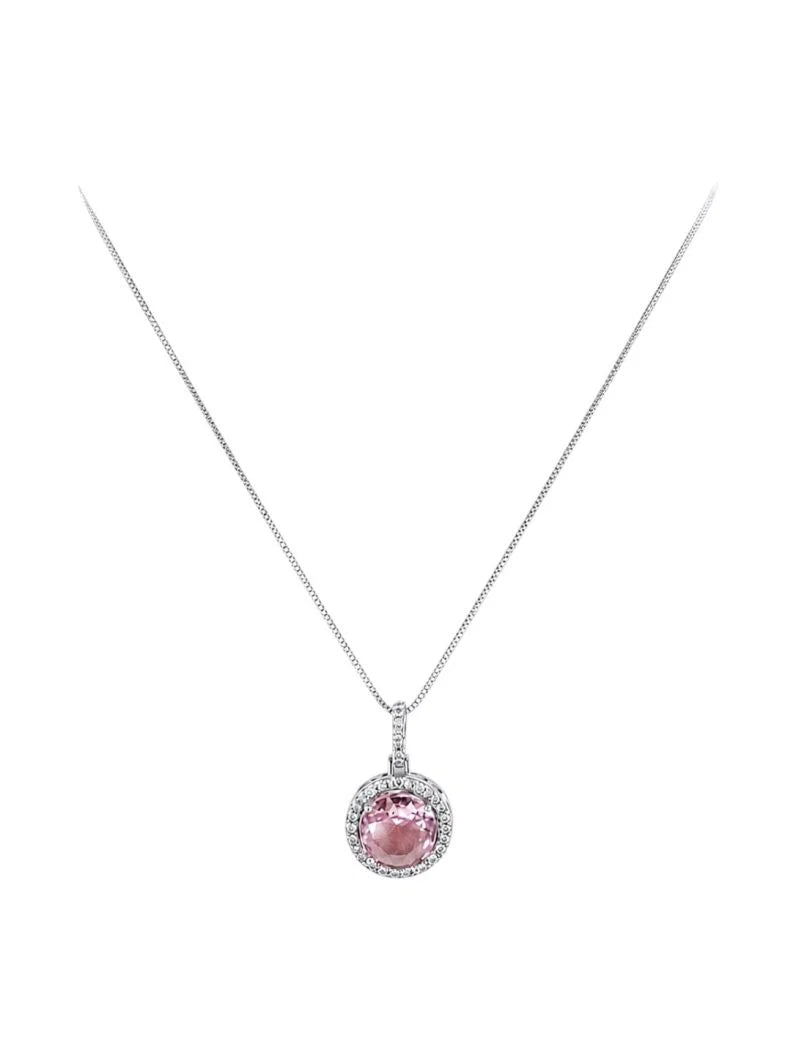 Colar Folheado a Ouro 18k e Prata Design Circulo Cravejado - Prata M