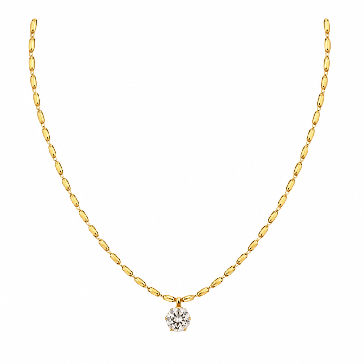 Choker Folheado Mini Tubos e Ponto de Luz