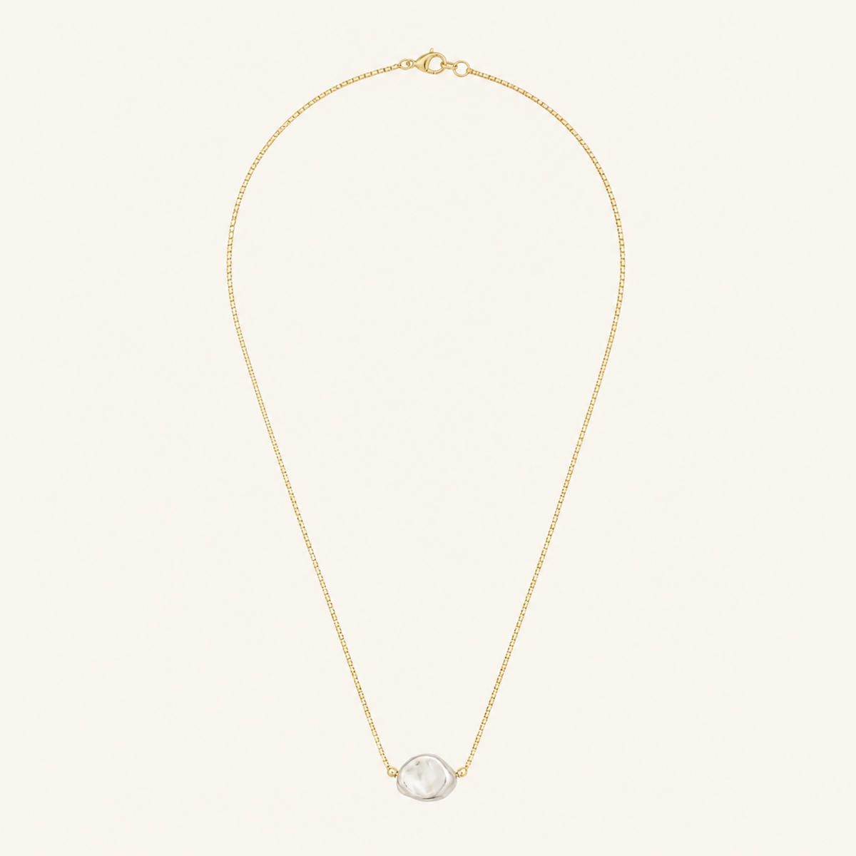 Choker Folheado a Ouro 18k Pérola Martelada
