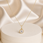 Colar Folheado a Ouro 18k e Prata Circulo Cravejado P