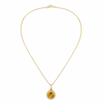 Colar Folheado a Ouro 18k e Prata Circulo Cravejado G