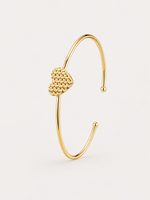 Bracelete Folheado a Ouro 18k Coração Texturizado - Semijoia