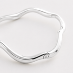 Bracelete Folheado a Ouro 18k e Prata Design Ondulado - Prata