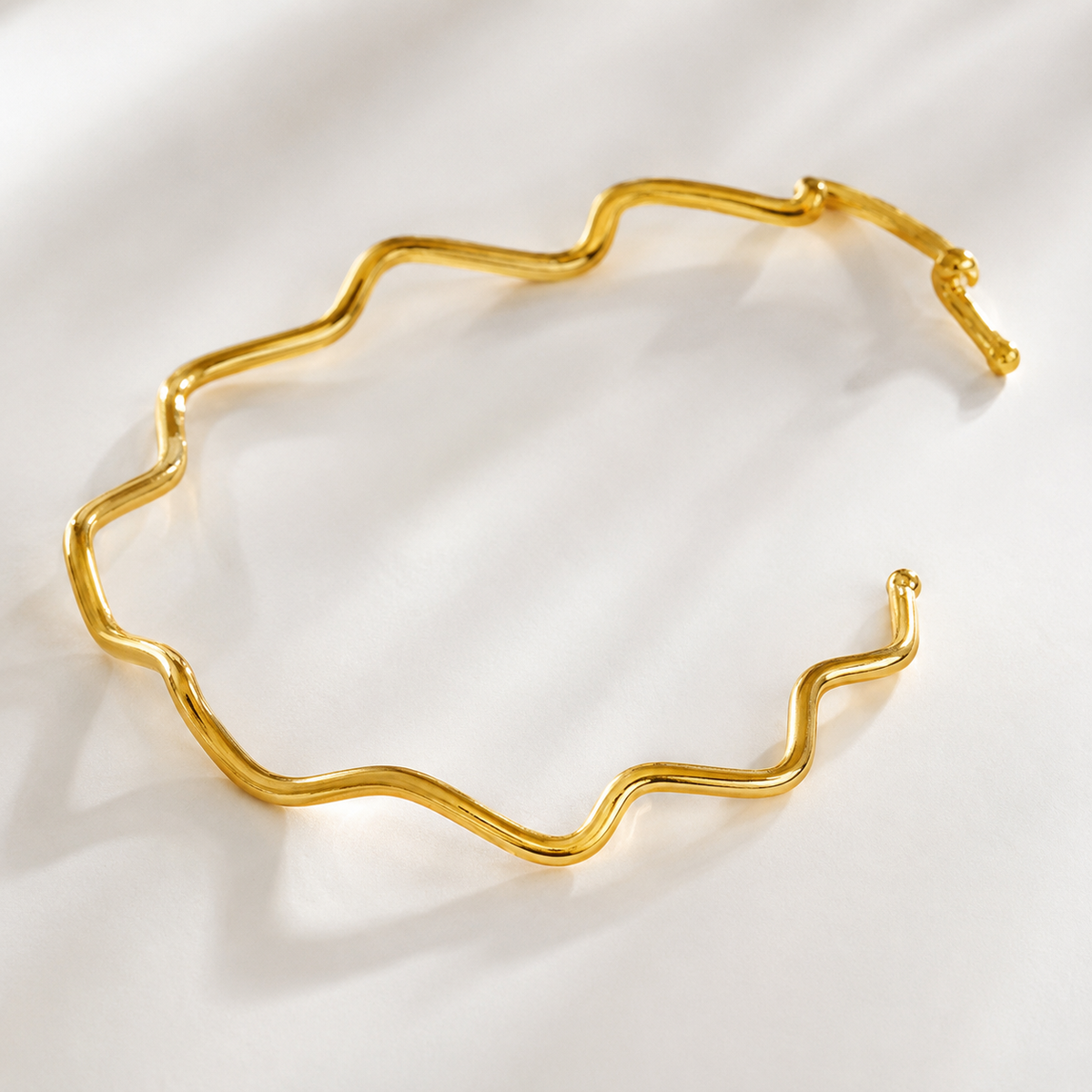 Bracelete Folheado a Ouro 18k Ondulado - Semijoia