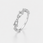 Anel Folheado a Ouro 18k e Prata Elos Grandes Marcas - Prata