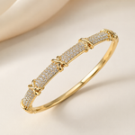 Bracelete Folheado a Ouro 18k Cravejado com Zircônias - Design X
