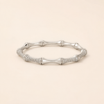 Pulseira Folheada a Prata 925 Bambu Cravejada com Zircônias