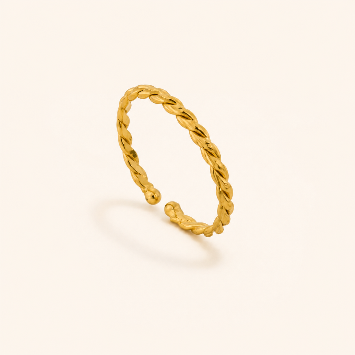Anel Folheado a Ouro 18k Design Trançado