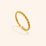 Anel Folheado a Ouro 18k Design Trançado