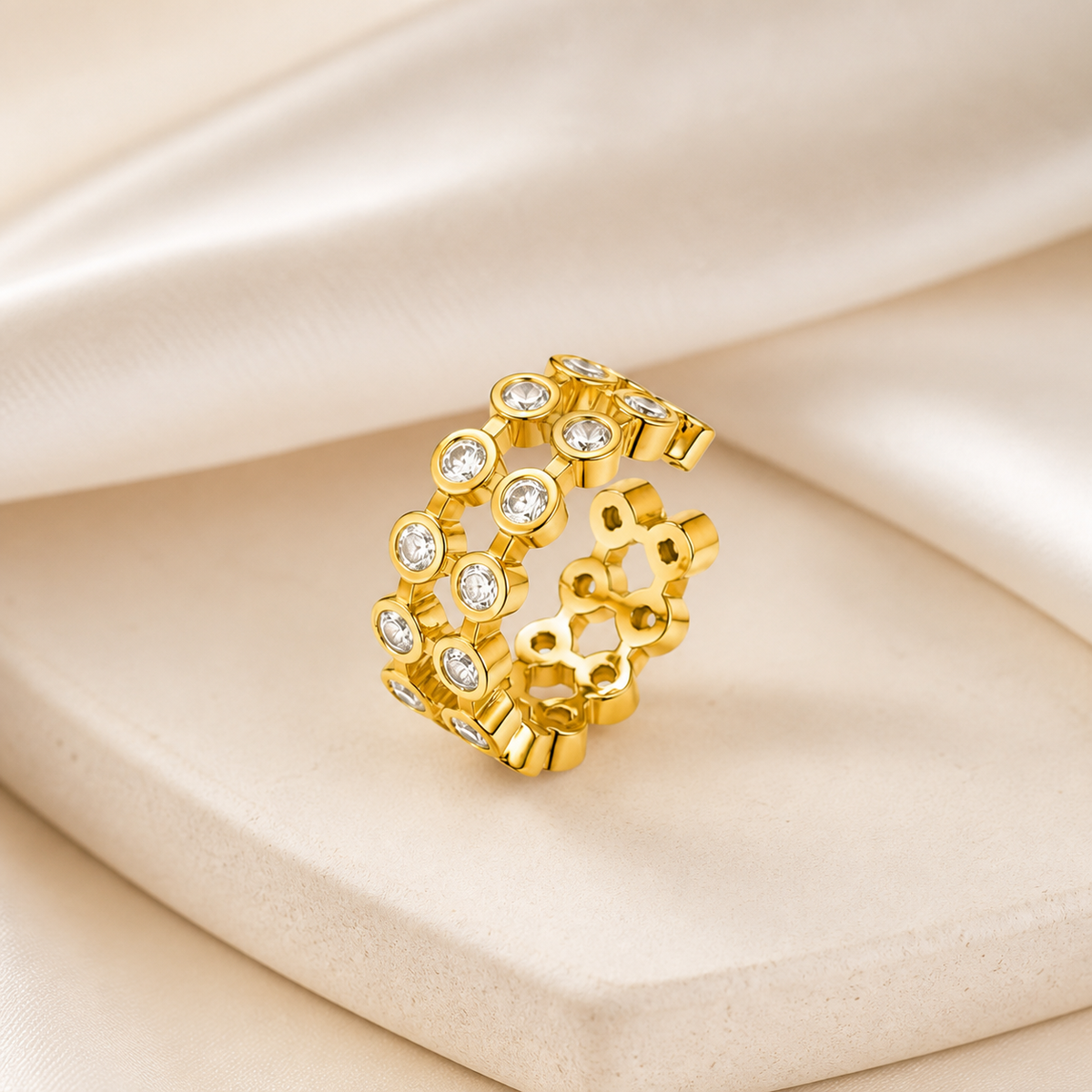 Piercing Folheado a Ouro 18k e Prata Mini Pontos de Luz