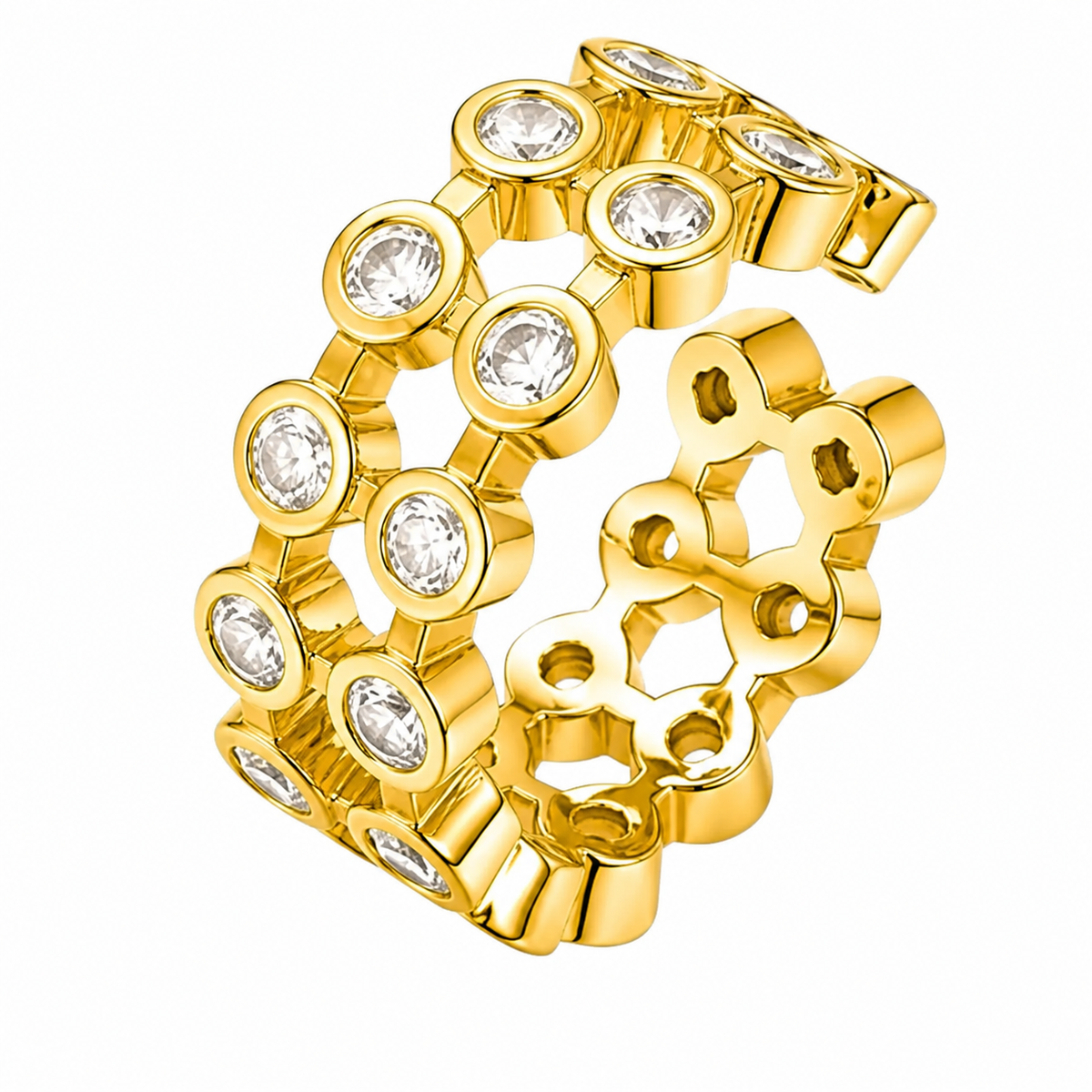 Piercing Folheado a Ouro 18k e Prata Mini Pontos de Luz