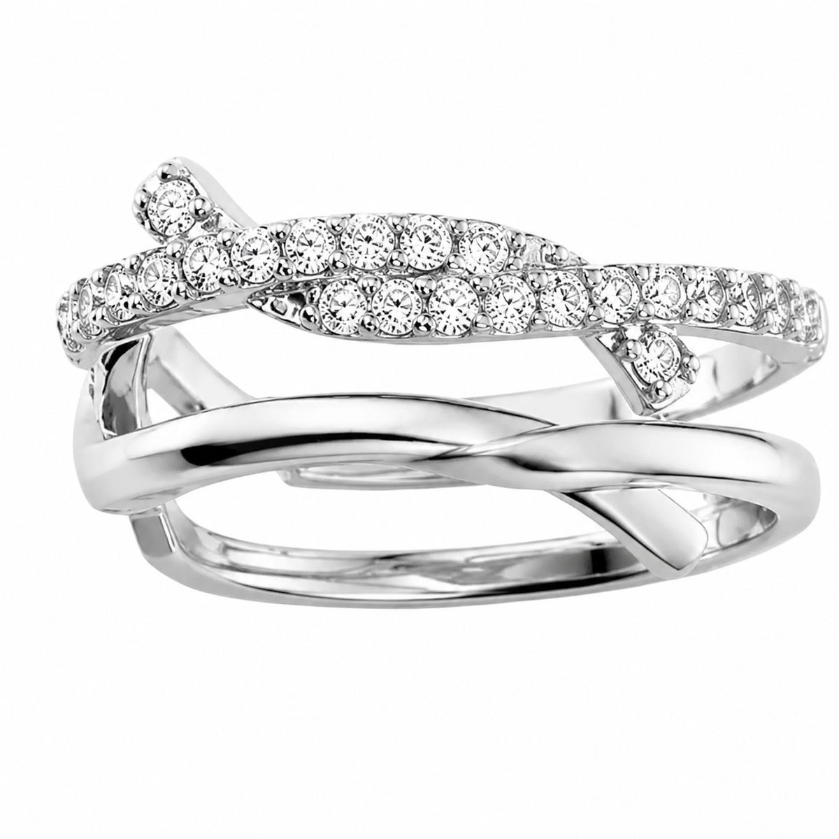 Piercing Folheado a Ouro 18k e Prata Fios Cravejados Cruzados