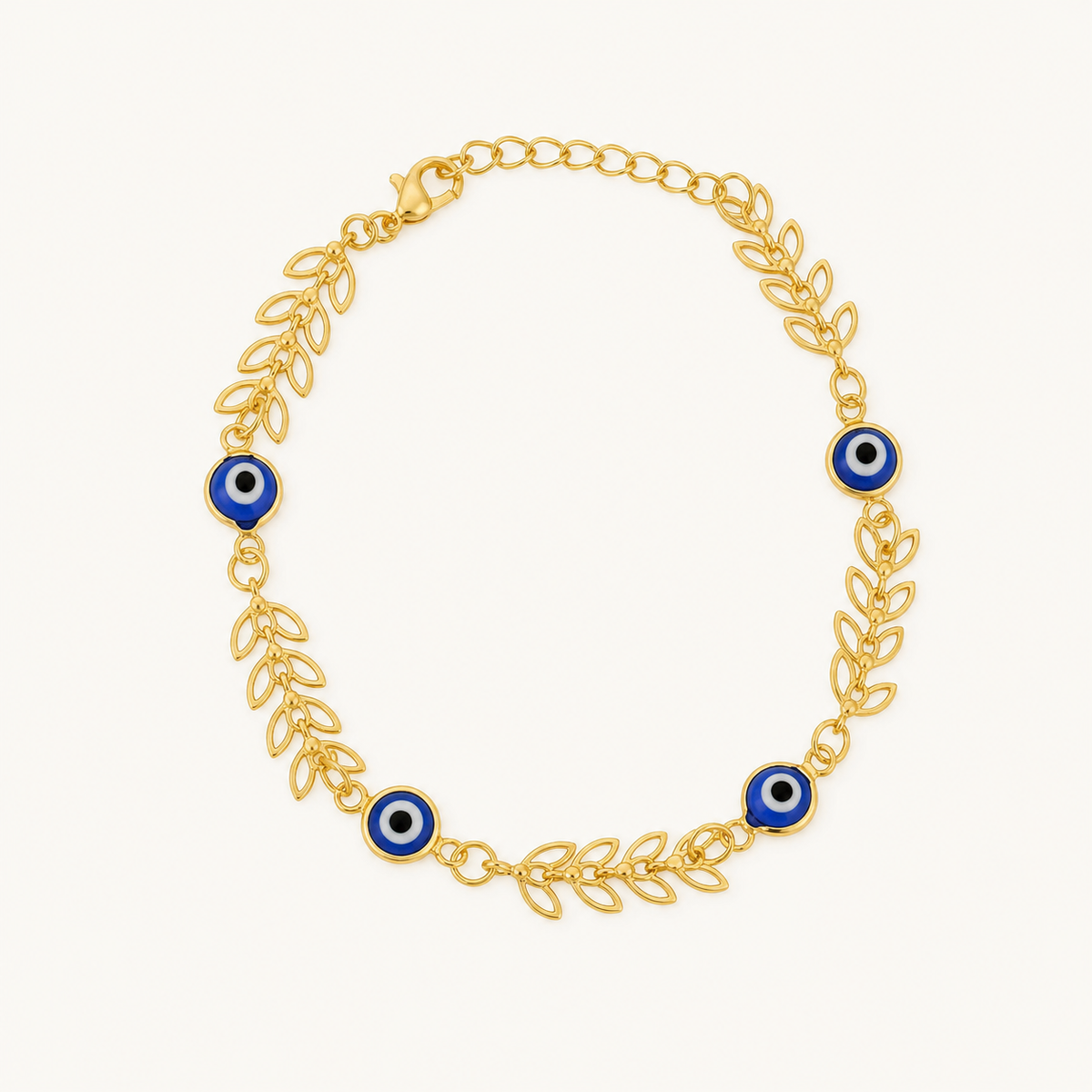 Pulseira Folheada a Ouro 18k Olho Grego