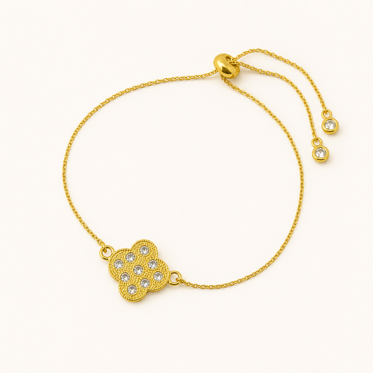 Pulseira Folheada a Ouro 18k Inspiração Vg Com Pontos de Luz