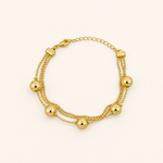 Pulseira Folheada a Ouro 18k Esferas