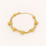 Pulseira Folheada a Ouro 18k Esferas