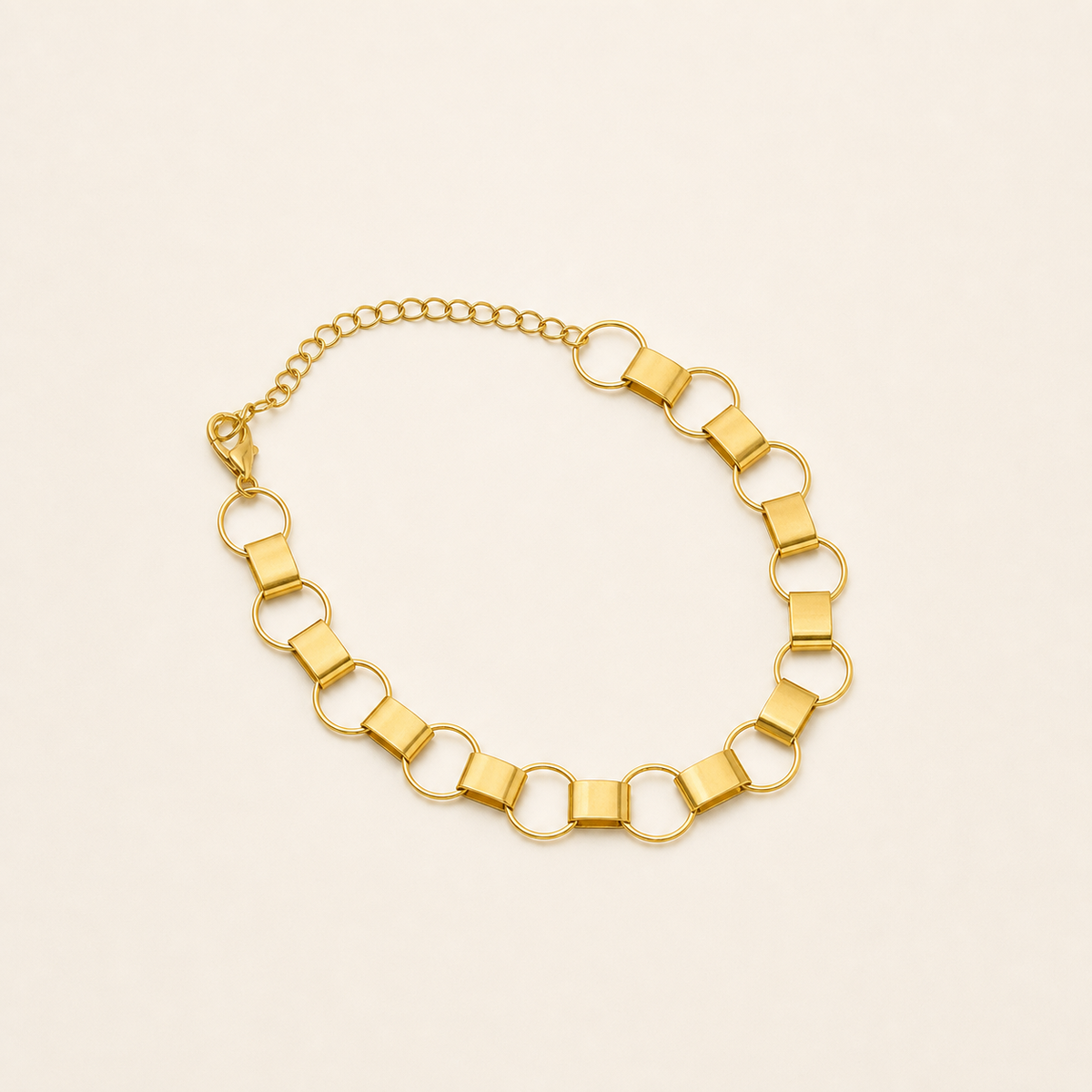 Pulseira Dupla Folheada a Ouro 18k Elos Redondos