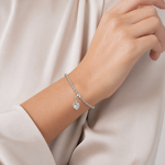 Pulseira Folheada a Prata 925 Coração Cristal