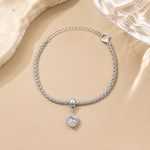 Pulseira Folheada a Prata 925 Coração Cristal