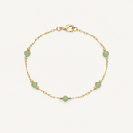 Pulseira Folheada a Ouro 18k Cristais Verdes
