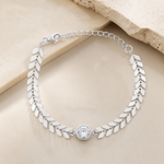 Pulseira Folheada a Prata 925 Escamas Com Pontos de Luz