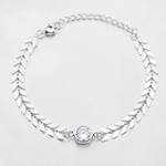 Pulseira Folheada a Prata 925 Escamas Com Pontos de Luz