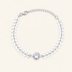 Pulseira Folheada a Prata 925 Escamas Com Pontos de Luz