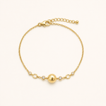 Pulseira Folheada a Ouro 18k Esfera e Pontos de Luz