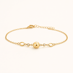 Pulseira Folheada a Ouro 18k Esfera e Pontos de Luz