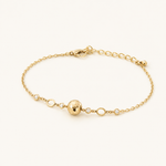 Pulseira Folheada a Ouro 18k Esfera e Pontos de Luz