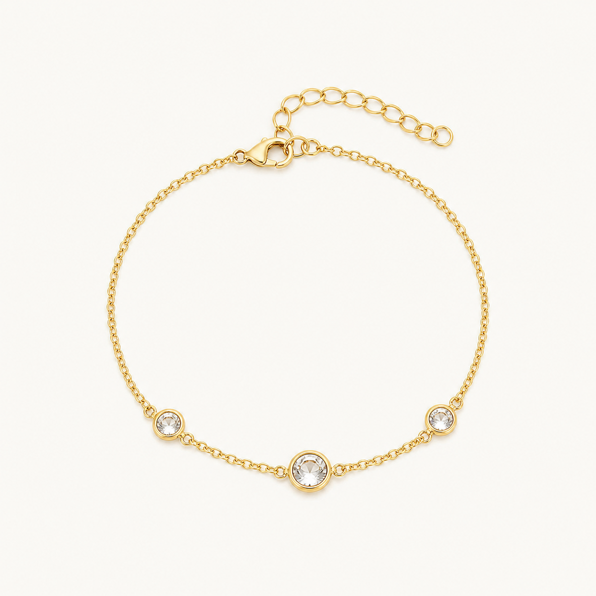Pulseira Folheada a Ouro 18k Pontos de Luz Delicados