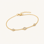 Pulseira Folheada a Ouro 18k Pontos de Luz Delicados