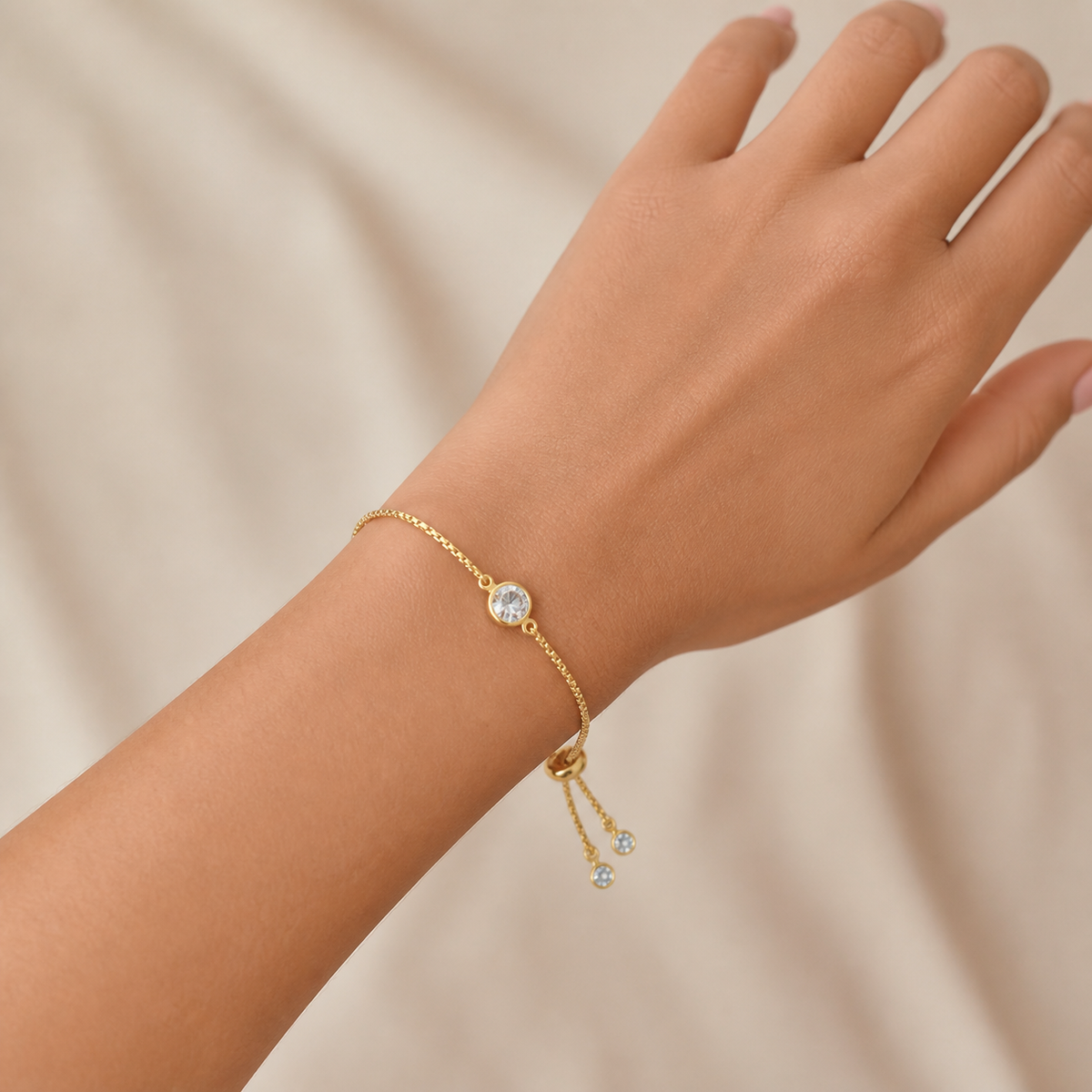 Pulseira Folheada Ponto de Luz