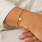 Pulseira Duplo Folheada a Ouro 18k Fita Laminada e Inspiração Virginia