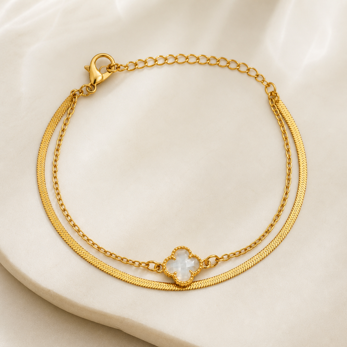 Pulseira Duplo Folheada a Ouro 18k Fita Laminada e Inspiração Virginia