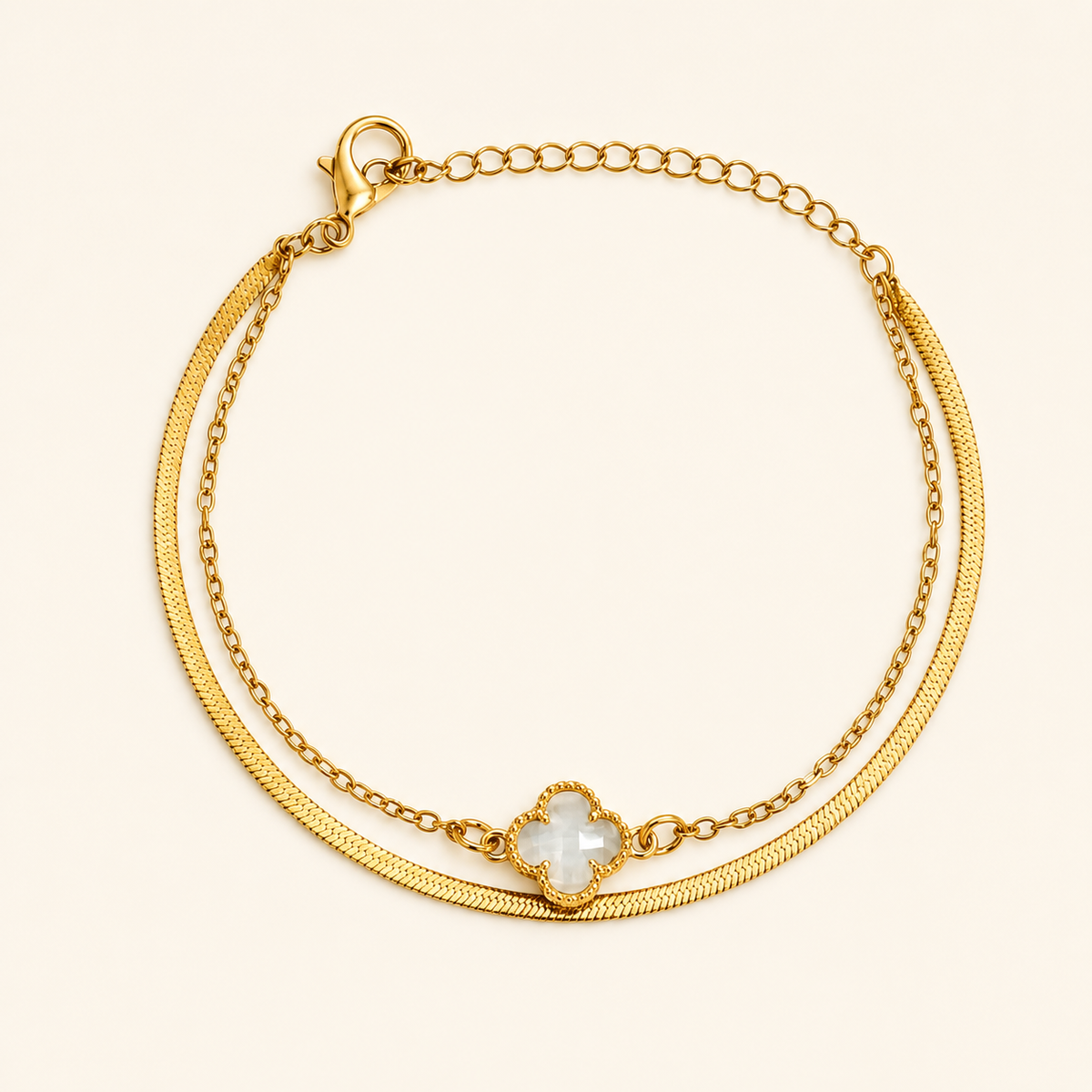 Pulseira Duplo Folheada a Ouro 18k Fita Laminada e Inspiração Virginia