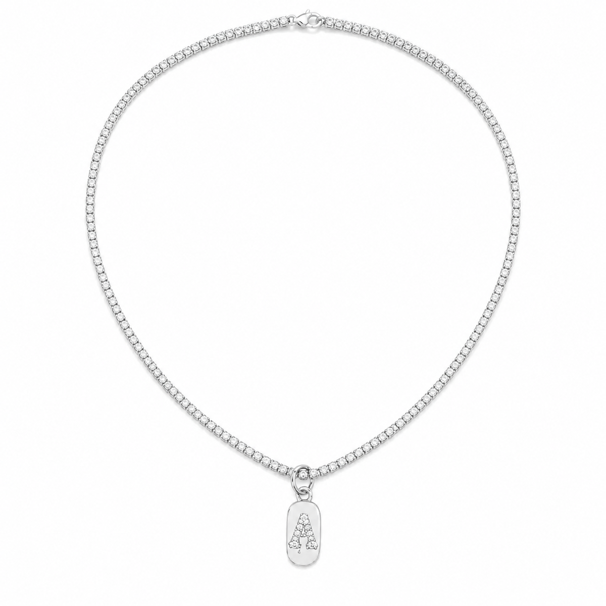 Colar Folheado a Ouro 18k e Prata Cordão Cravejado Inicial