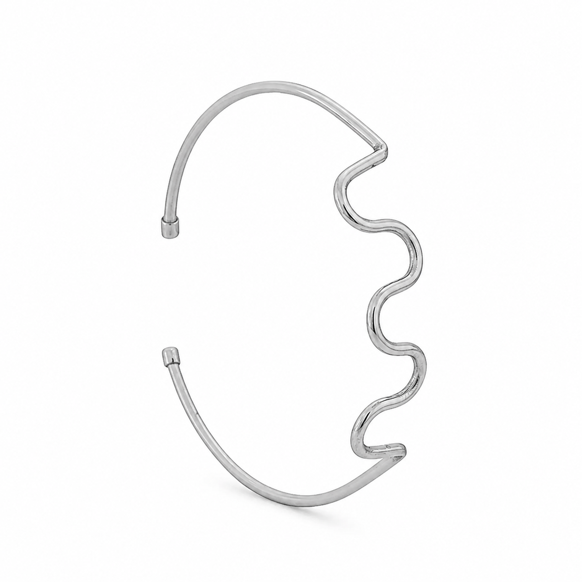 Bracelete Aro Ondulado Folheado a Prata e Ouro 18k