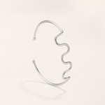 Bracelete Aro Ondulado Folheado a Prata e Ouro 18k