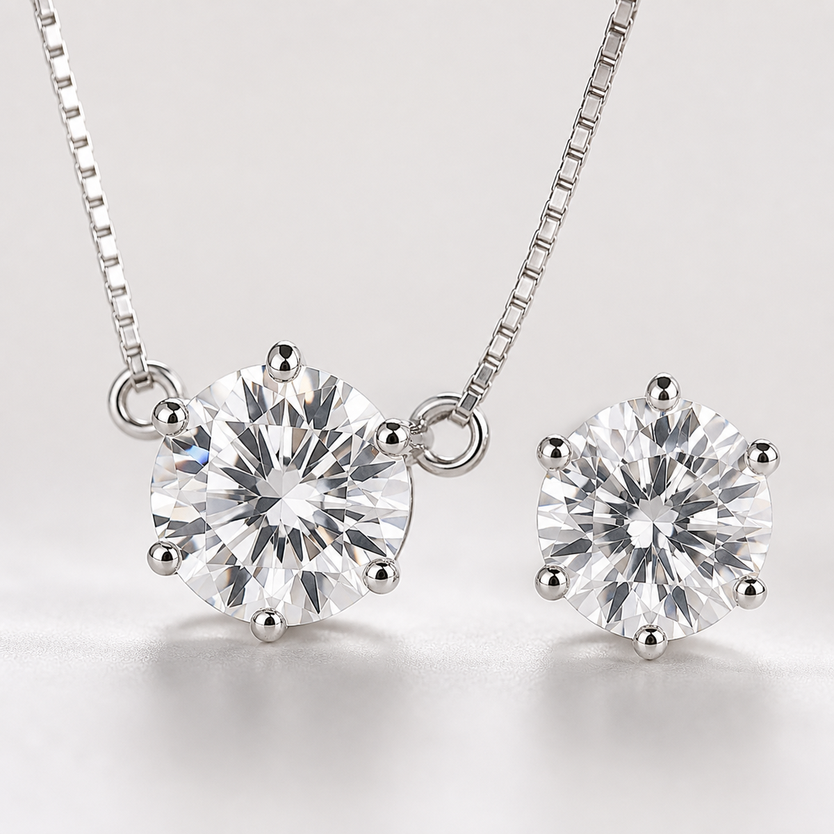Conjunto Colar e Brinco Folheado a Prata 925 Ponto de Luz