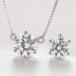 Conjunto Colar e Brinco Folheado a Prata 925 Ponto de Luz