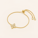 Pulseira Folheada a Ouro 18k Flor Cravejado