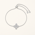 Pulseira Folheada a Prata 925 Flor Cravejado