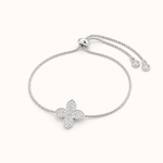 Pulseira Folheada a Prata 925 Flor Cravejado