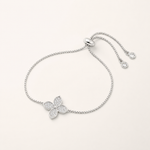 Pulseira Folheada a Prata 925 Flor Cravejado