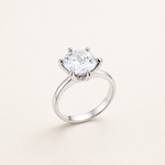 Anel Zircônia Virginia Banhados no Ouro e no Diamante - 12mm - Prata-Cristal - 17