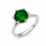 Anel Virginia Zircônia, Folheado a Ouro 18k, Prata 925 e Diamante Pedra Verde - 8mm - Prata 925