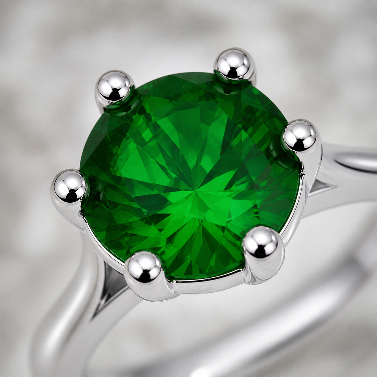 Anel Virginia Zircônia, Folheado a Ouro 18k, Prata 925 e Diamante Pedra Verde - 8mm - Prata 925