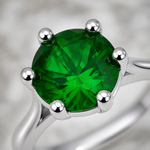 Anel Virginia Zircônia, Folheado a Ouro 18k, Prata 925 e Diamante Pedra Verde - 8mm - Prata 925