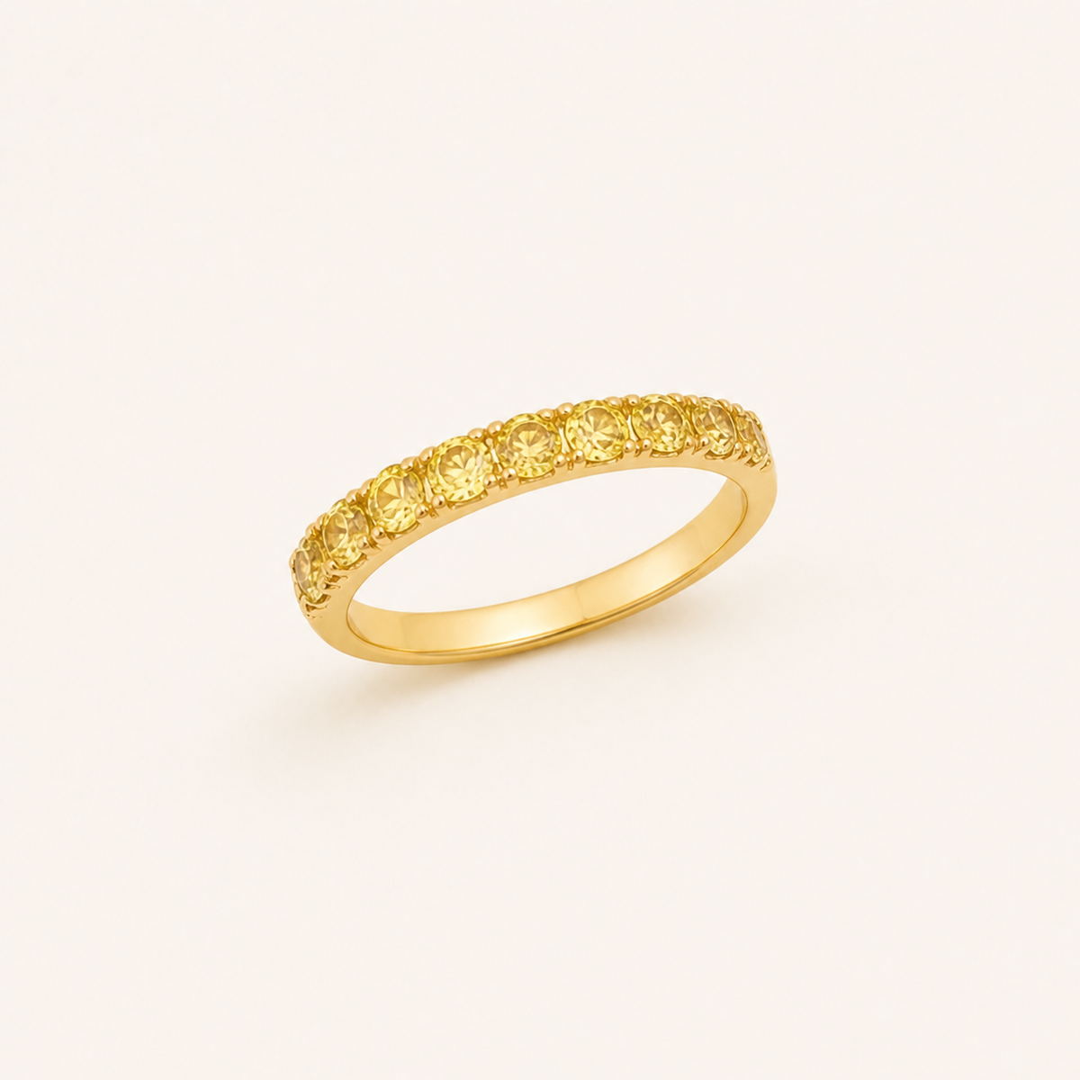 Anel Aparador Virginia 2 Folheado a Ouro 18k Citrino - 18